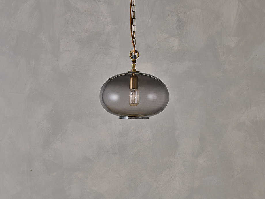 Otoro Recycled Glass Pendant - Smoke - Small Round