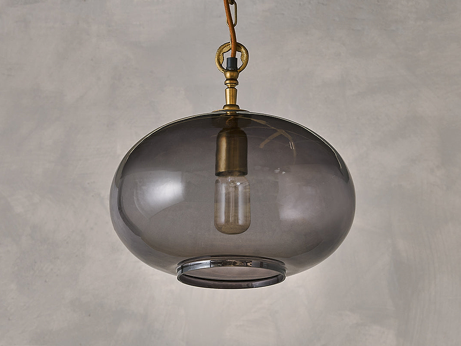 Otoro Recycled Glass Pendant - Smoke - Small Round