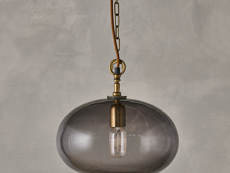 Otoro Recycled Glass Pendant - Smoke - Small Round