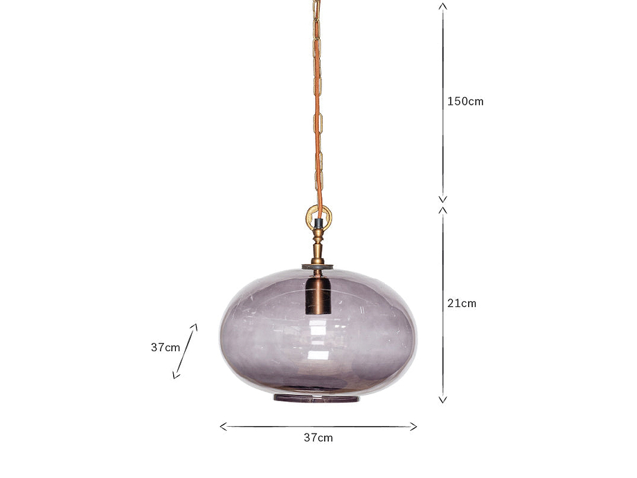 Otoro Recycled Glass Pendant - Smoke - Small Round