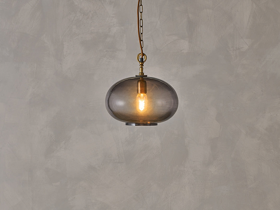 Otoro Recycled Glass Pendant - Smoke - Small Round