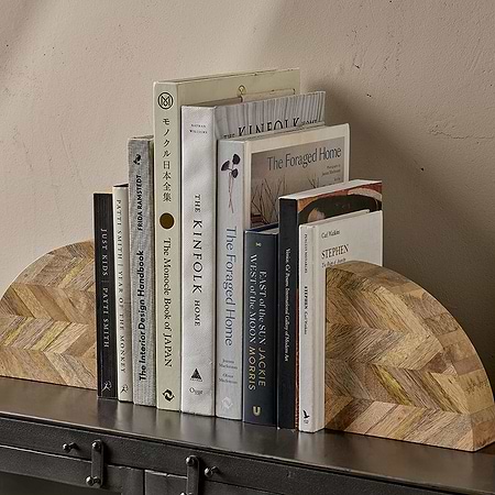 Oyvu Mango Wood Bookends-nkuku