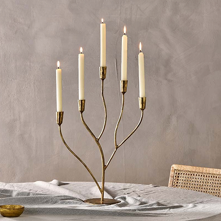 Palani Statement Candelabra - Antique Brass - Large