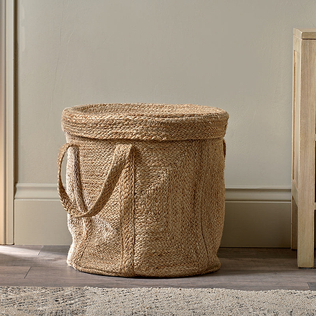 Pallu Braided Jute Laundry Basket