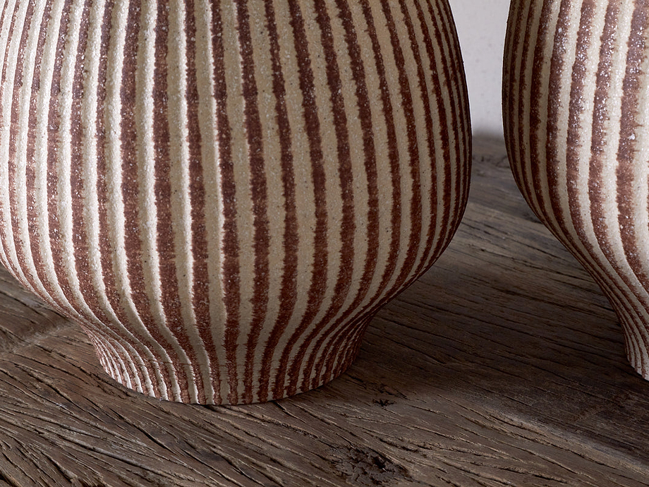 Perola Reactive Glaze Decorative Vase - Natural & Rust