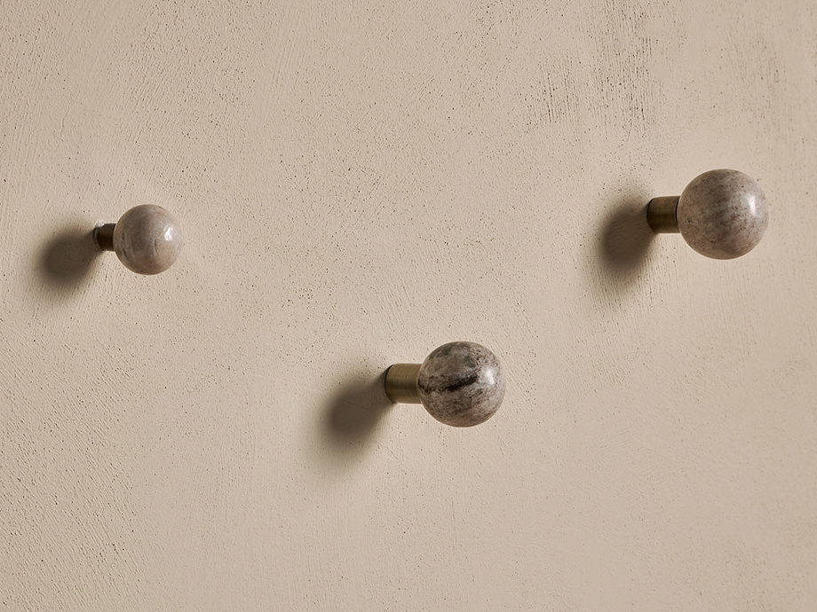 Paladi Marble & Iron Round Hook - Grey