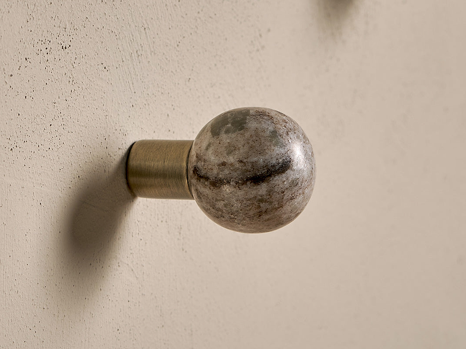 Paladi Marble & Iron Round Hook - Grey