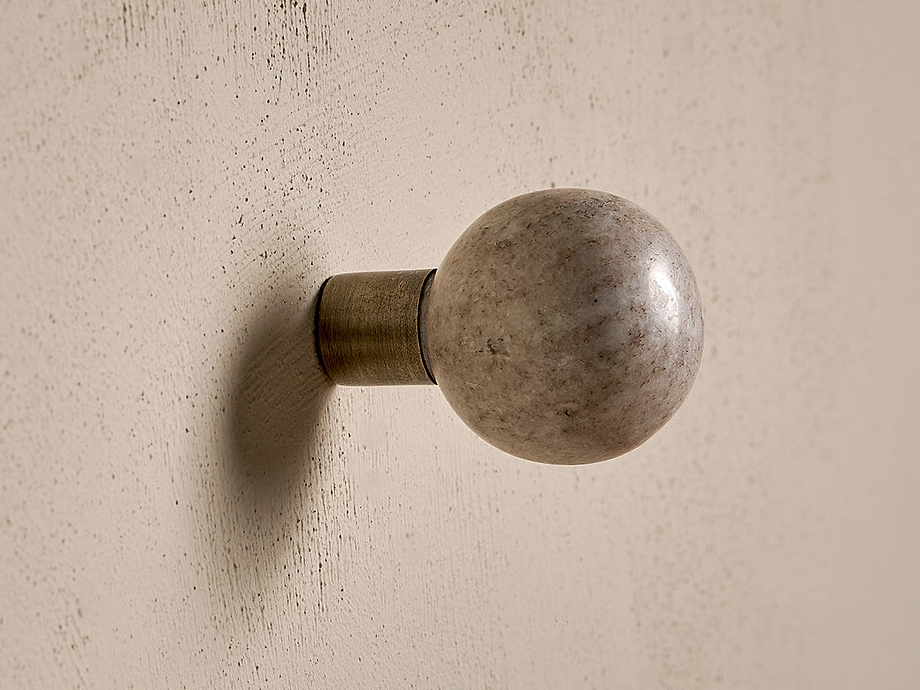 Paladi Marble & Iron Round Hook - Grey