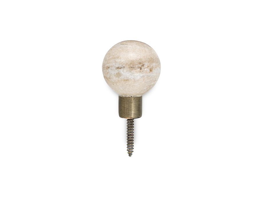 Paladi Marble & Iron Round Hook - Grey