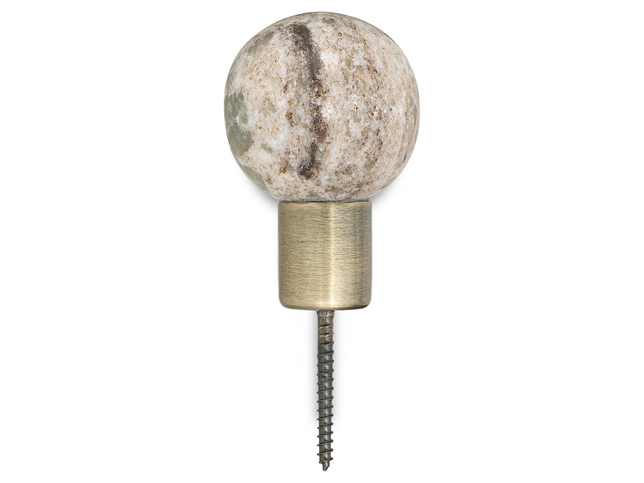 Paladi Marble & Iron Round Hook - Grey