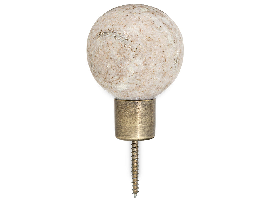 Paladi Marble & Iron Round Hook - Grey
