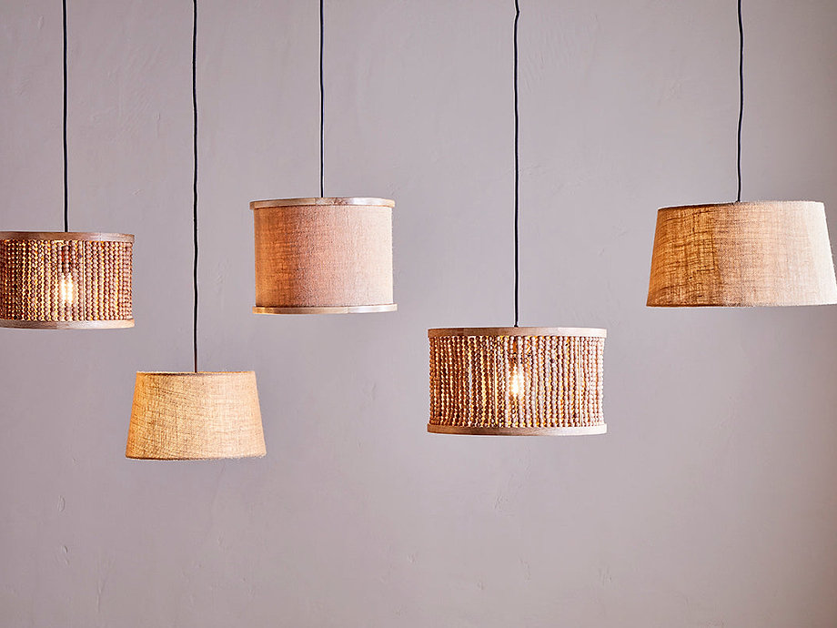 Darat Mango Wood & Jute Lampshade - Natural
