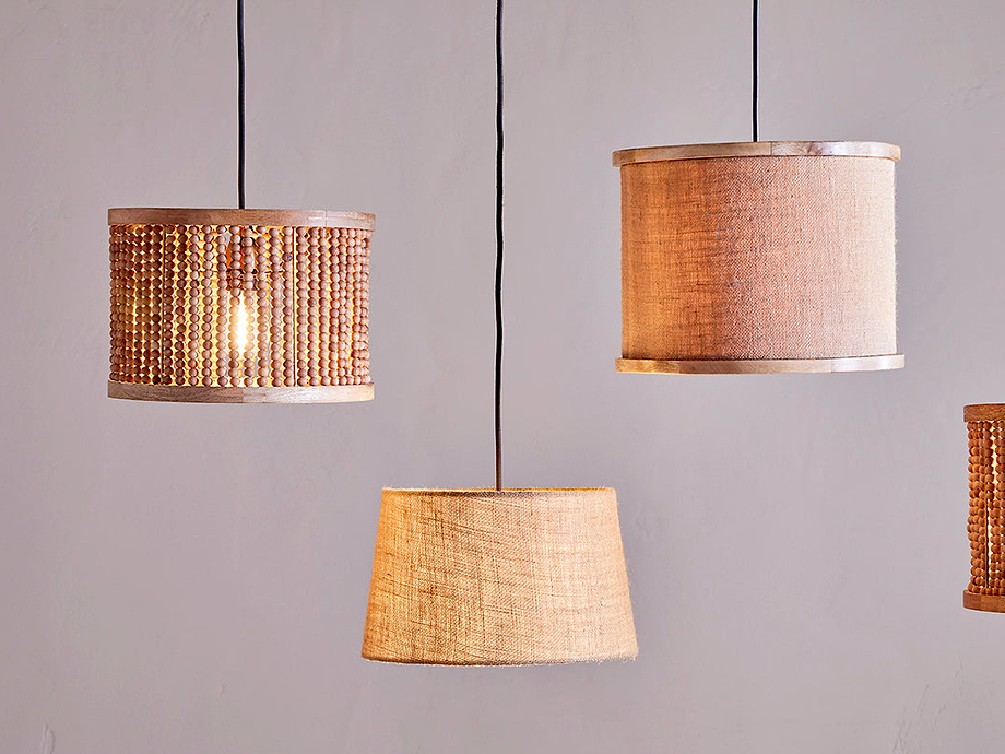 Darat Mango Wood & Jute Lampshade - Natural