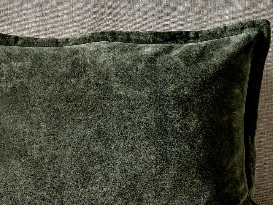 Pilani Velvet & Linen Cushion Cover - Moss