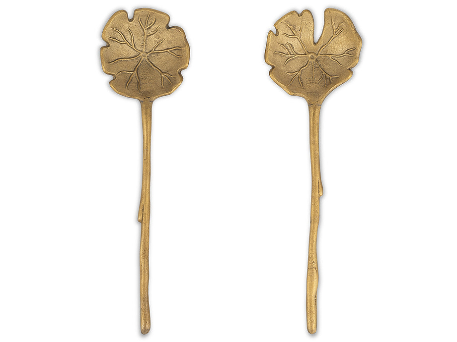 Prakriti Leaf Salad Servers - Brushed Gold (Set of 2)