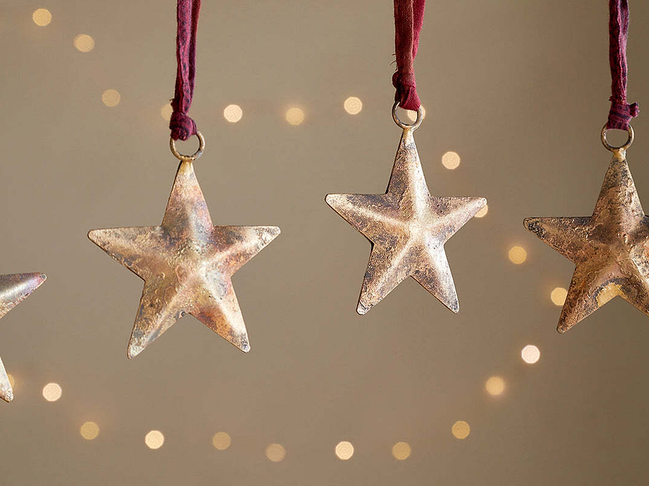 Roshani Star Baubles - Antique Brass (Set of 4)