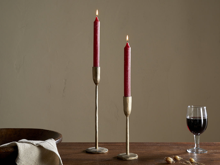 Rustic Soy Blend Dinner Candle - Dark Cherry (Set of 2)