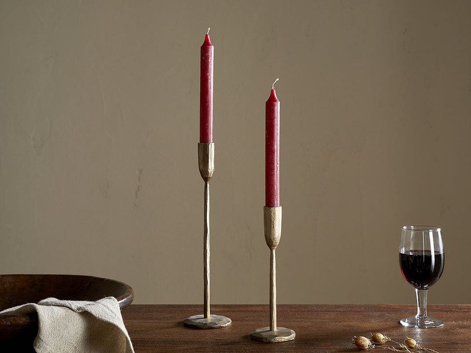 Rustic Soy Blend Dinner Candle - Dark Cherry (Set of 2)