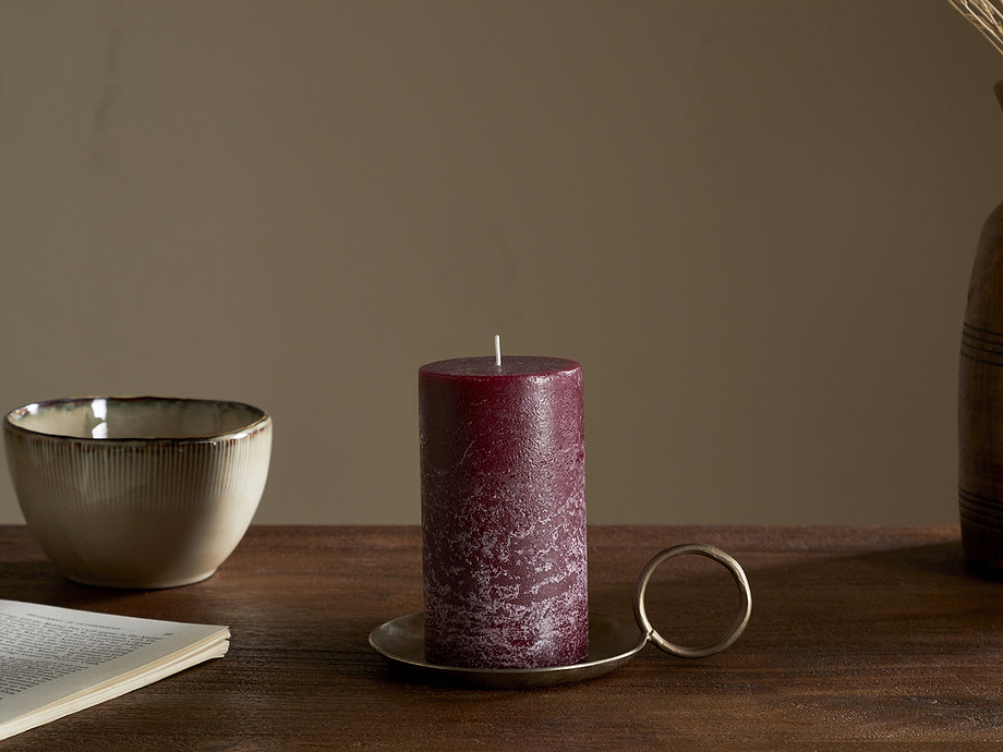 Rustic Soy Blend Pillar Candle - Dark Cherry - Small