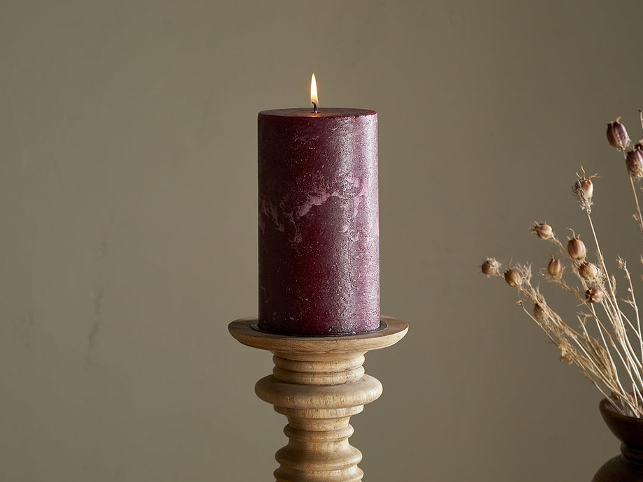 Rustic Soy Blend Pillar Candle - Dark Cherry - Large