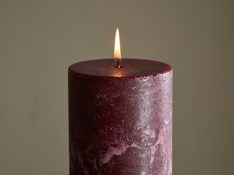 Rustic Soy Blend Pillar Candle - Dark Cherry - Large