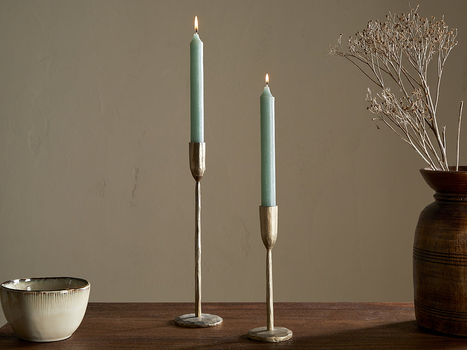 Rustic Soy Blend Dinner Candle - Sage Green (Set of 2)