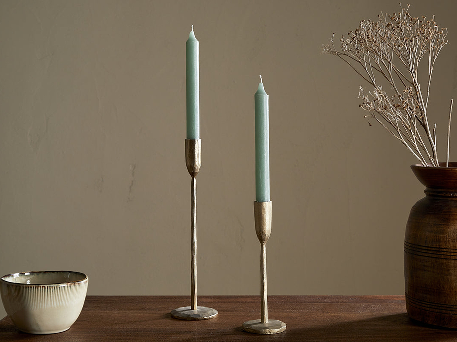 Rustic Soy Blend Dinner Candle - Sage Green (Set of 2)