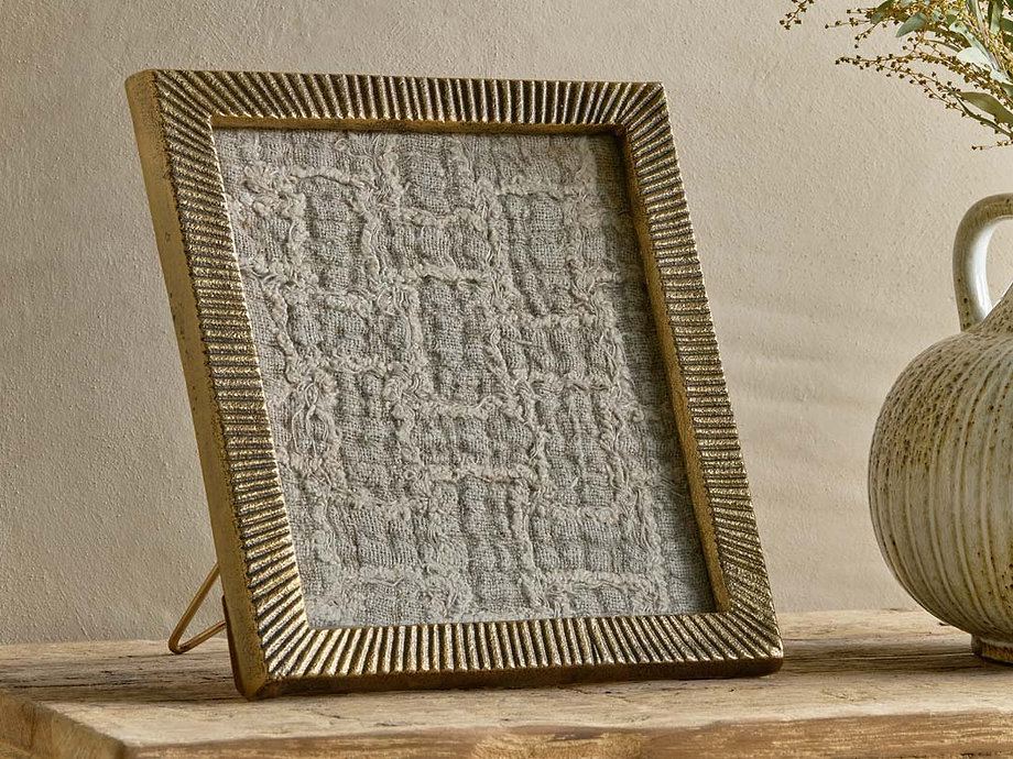 Ranoli Iron Etched Photo Frame - Antique Brass