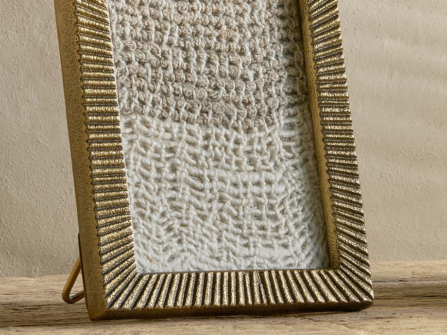 Ranoli Iron Etched Photo Frame - Antique Brass