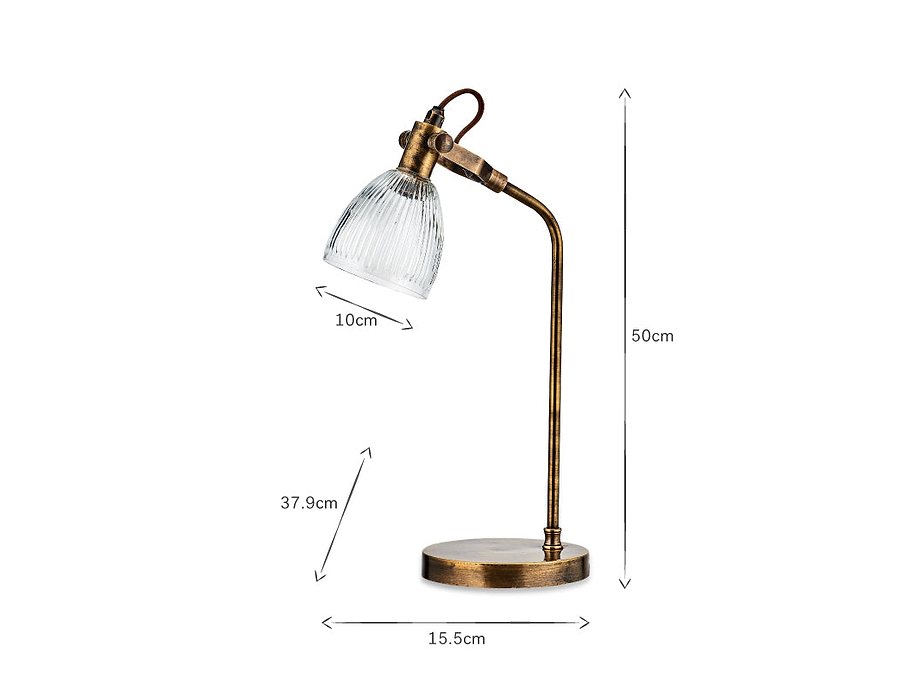 Rarni Recycled Glass Table Lamp - Antique Brass