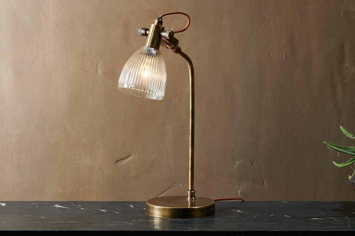 Rarni Recycled Glass Table Lamp Antique Brass