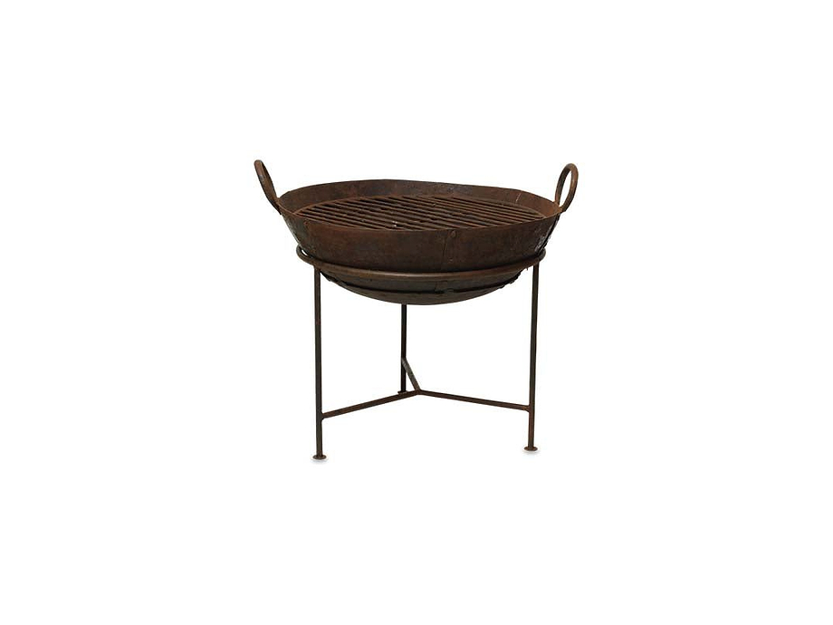 Reclaimed Iron Kadai With Grill - Small