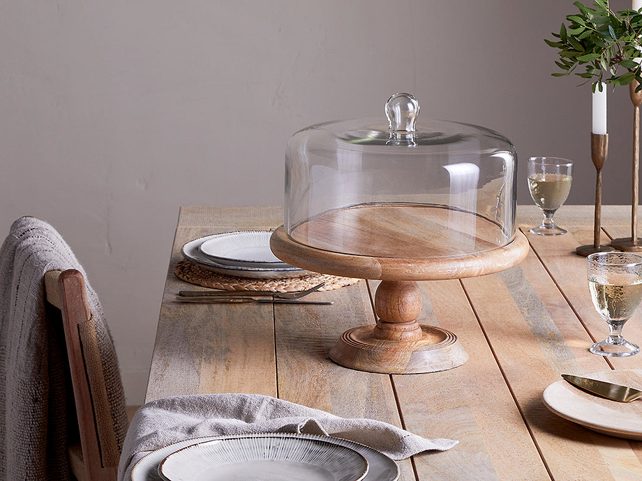 Recycled Glass Dome Cake Stand