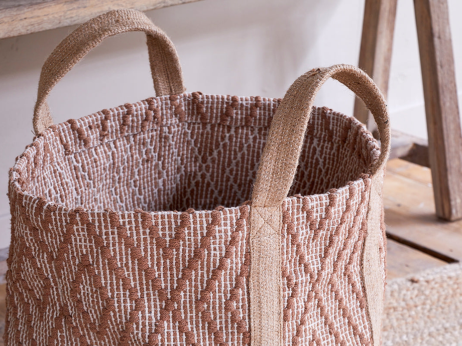 Renu Jute Basket - Rust & Natural