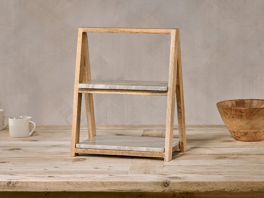 Reyna Cake Stand - Brown Marble