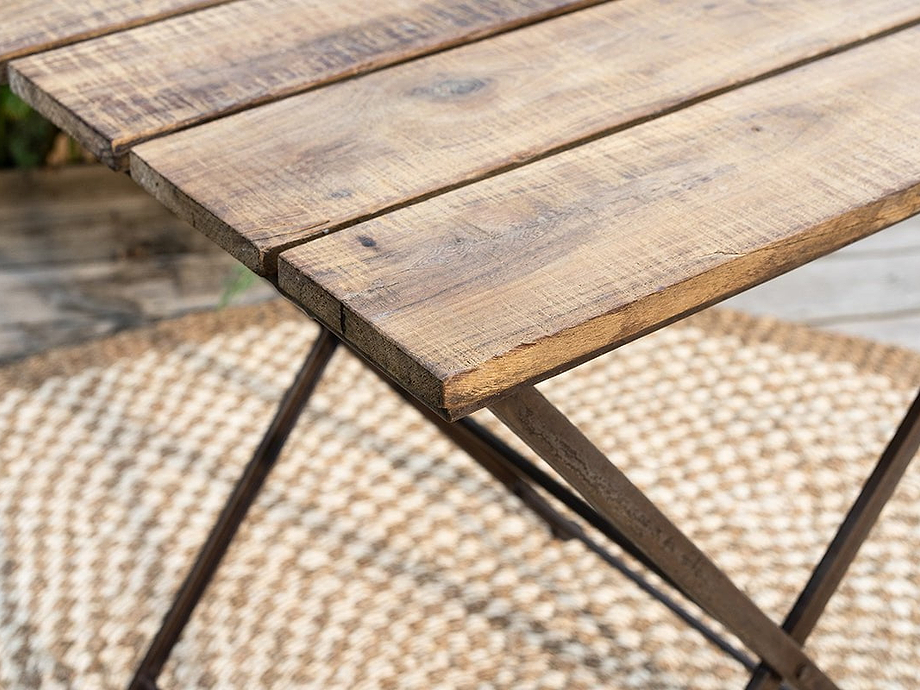 Rishikesh Reclaimed Wood & Iron Folding Table