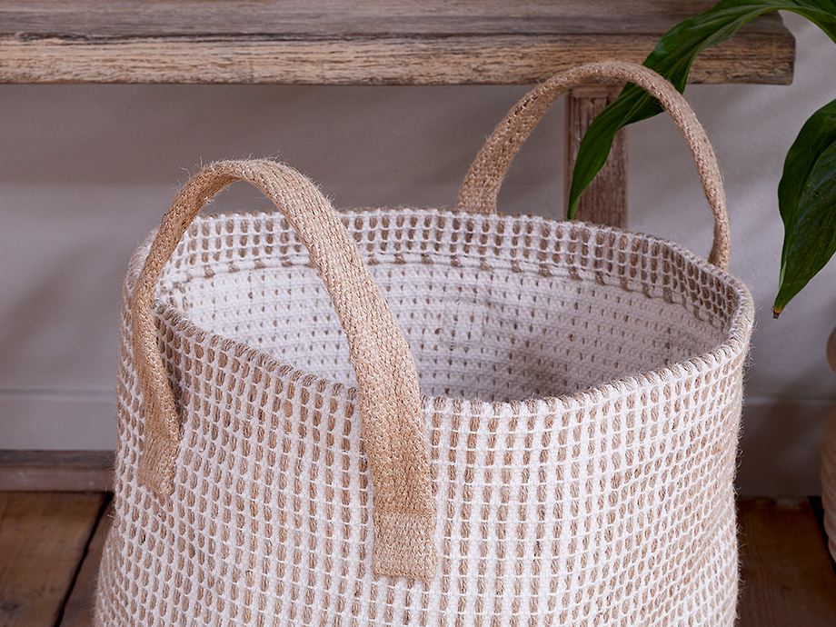 Rohia Basket - Natural & Cream