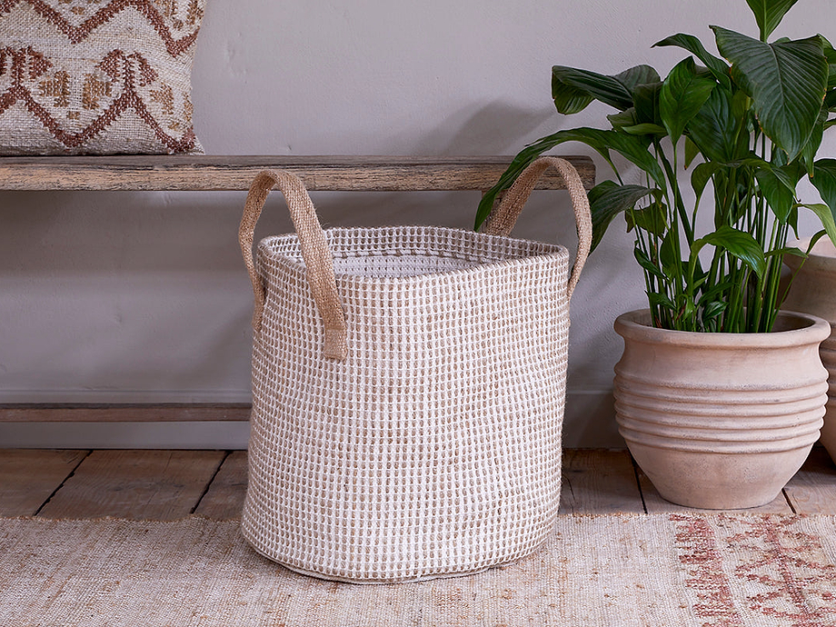 Rohia Basket - Natural & Cream