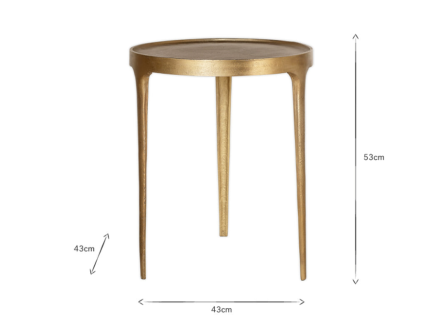 Rohia Cast Metal Side Table - Brass