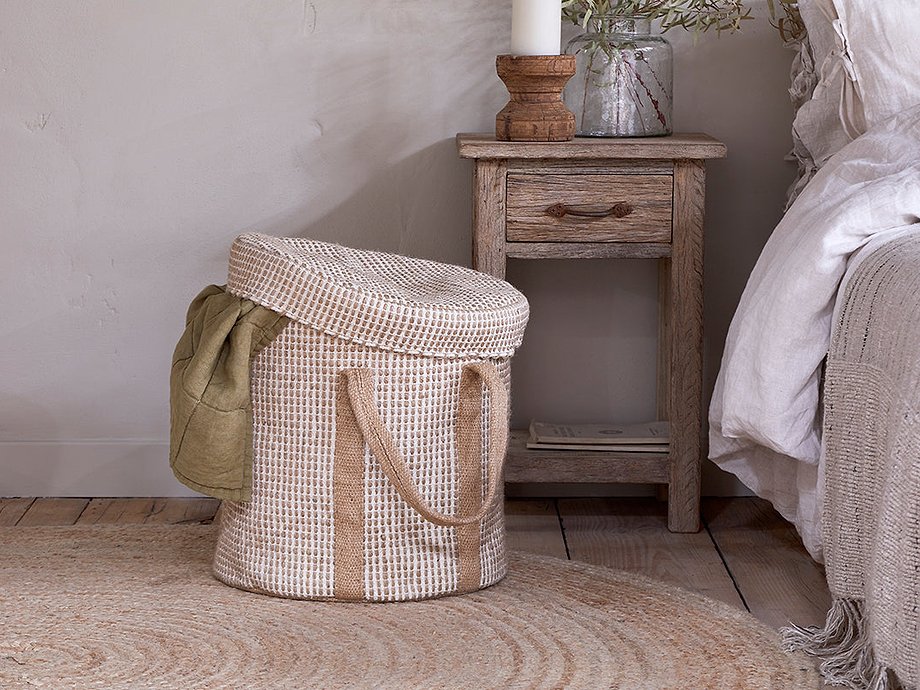 Rohia Laundry Basket - Natural & Cream