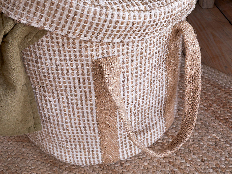 Rohia Laundry Basket - Natural & Cream