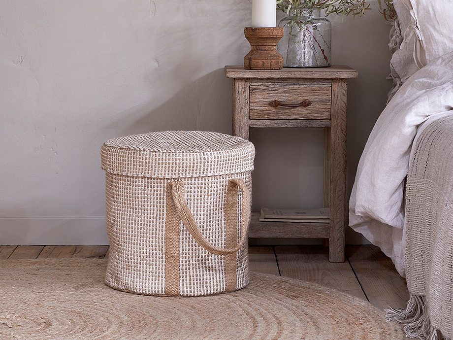 Rohia Laundry Basket - Natural & Cream