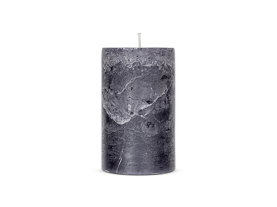 Rustic Soy Blend Pillar Candle - Charcoal - Large