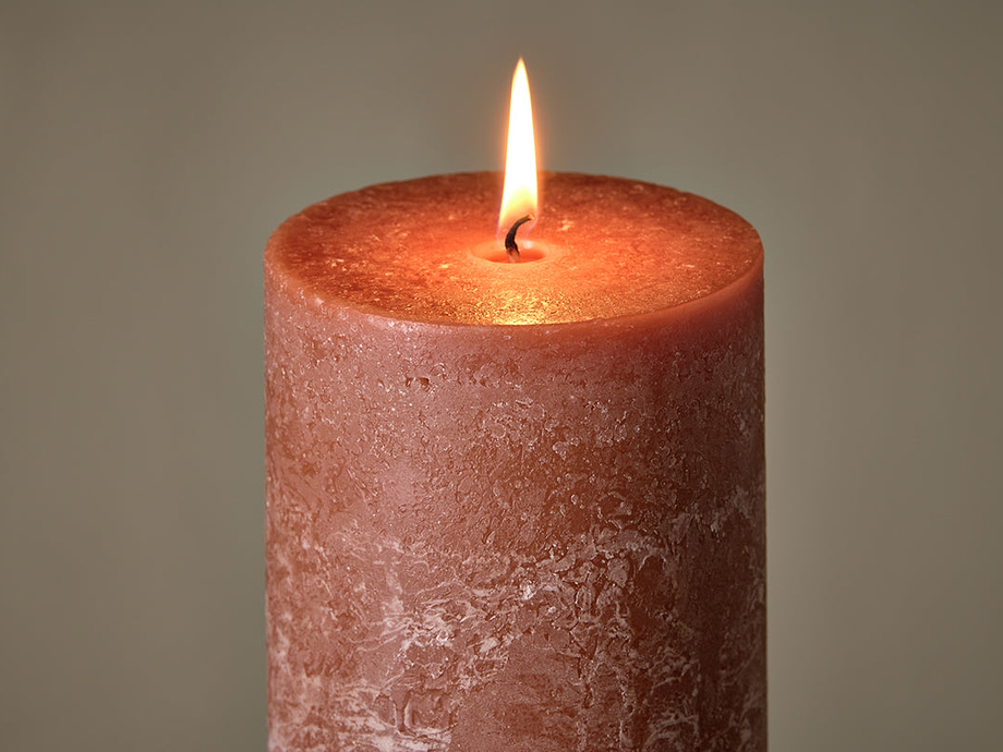 Rustic Soy Blend Pillar Candle - Rust - Large