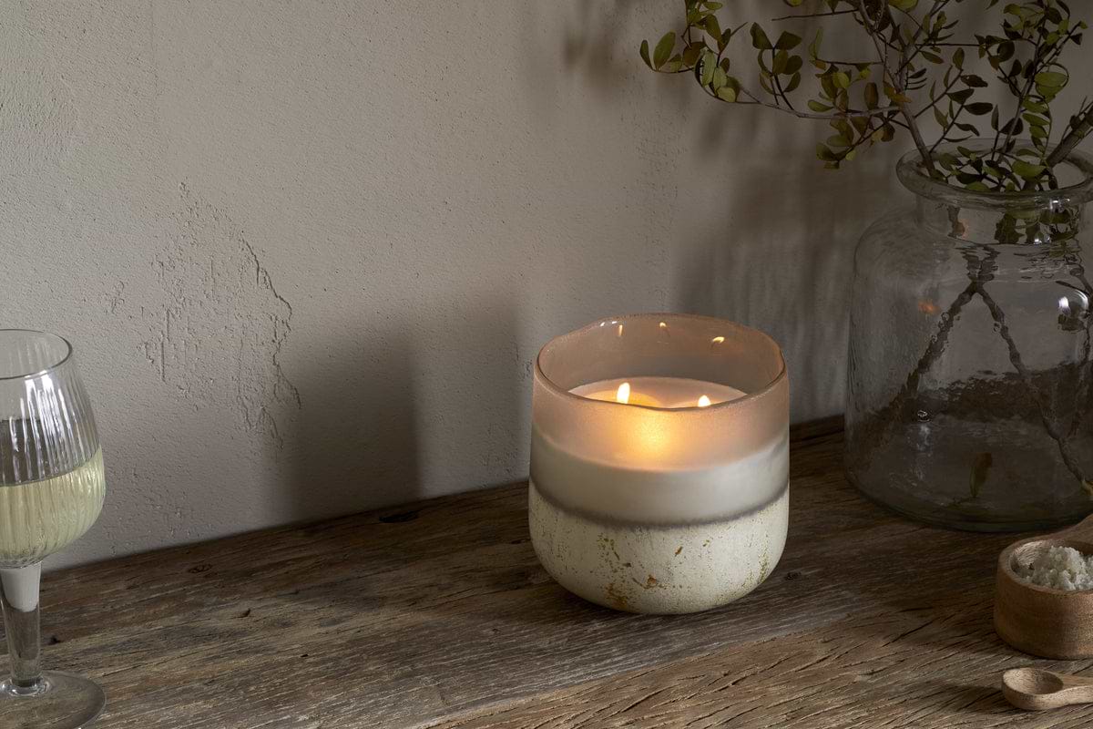 Sea Salt & Moss 3 Wick Scented Candle-nkuku