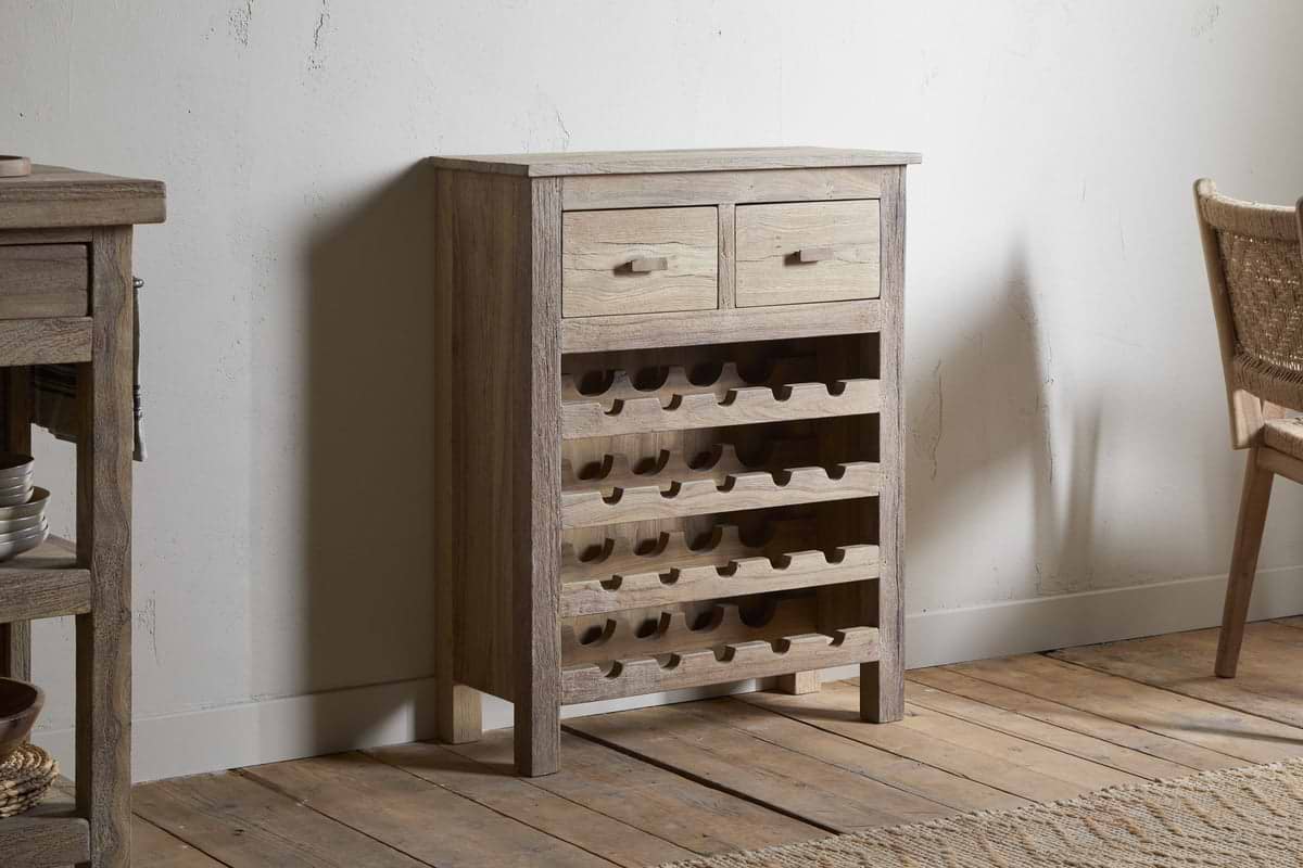 Shanthi Reclaimed Wood Wine Rack Natural nkuku