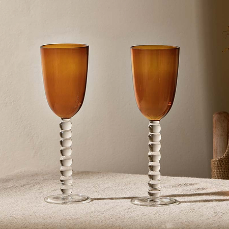 Thimma Wine Glass - Amber (Set of 2)