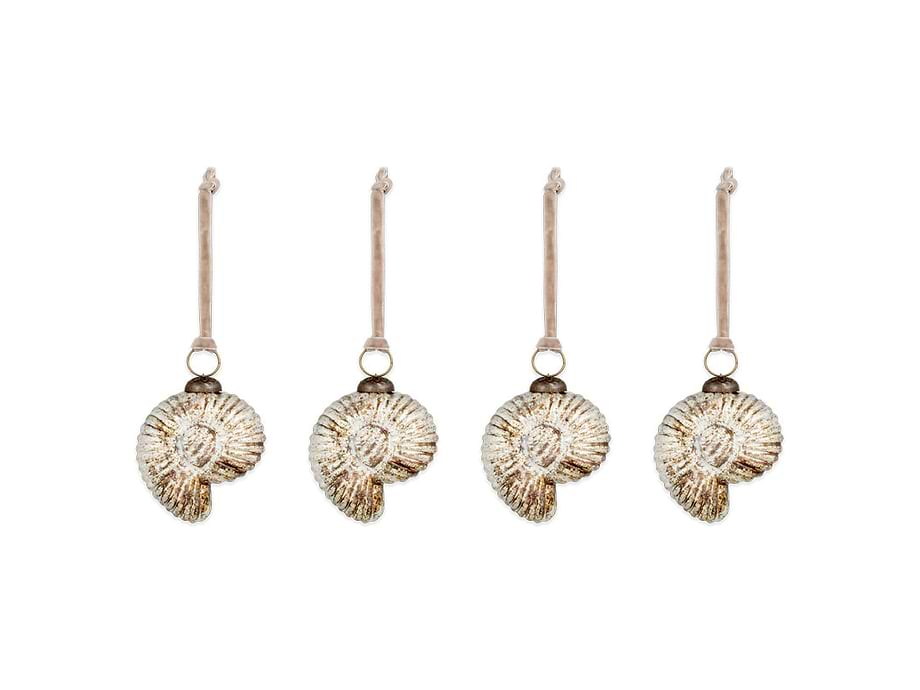 Sachin Shell Baubles - Rustic Gold - (Set of 4)