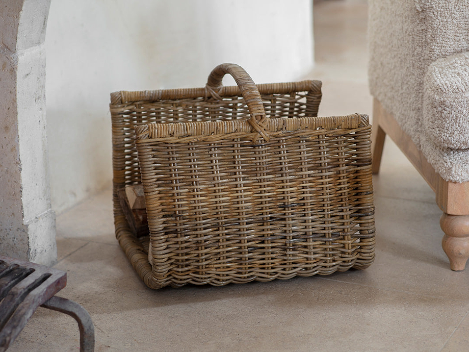 Sadra Rattan Log Basket - Natural