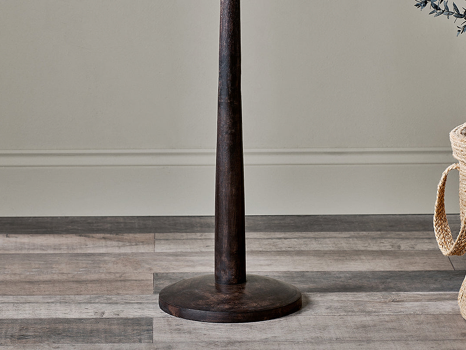 Sahar Mango Wood Floor Lamp - Dark Stain